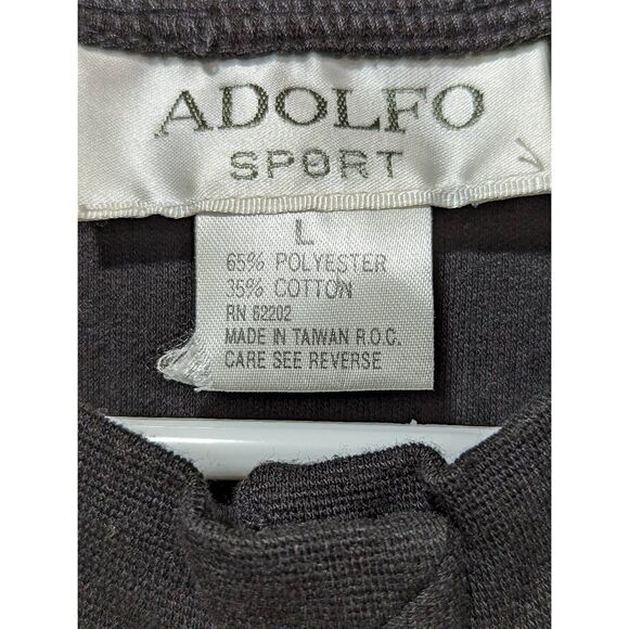 Adolfo Sport Women's Black & Gold Printed Vintage Short Sleeve T-Shirt Size L - Picture 2 of 6